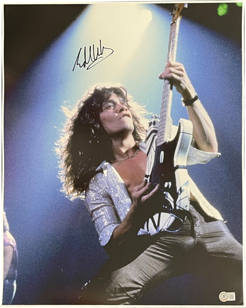 Eddie Van Halen Stunning Signed 16" x 20" Color Photo (Steve Grad Collection)(Beckett/BAS LOA)