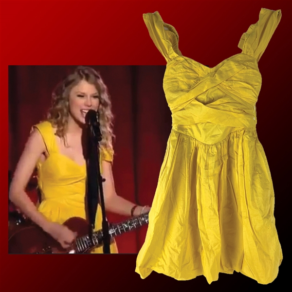 Taylor Swift Stage Worn Yellow "Whats Good For The Goose" Dress from 2010 CMA Festival (Letter of Provenance)