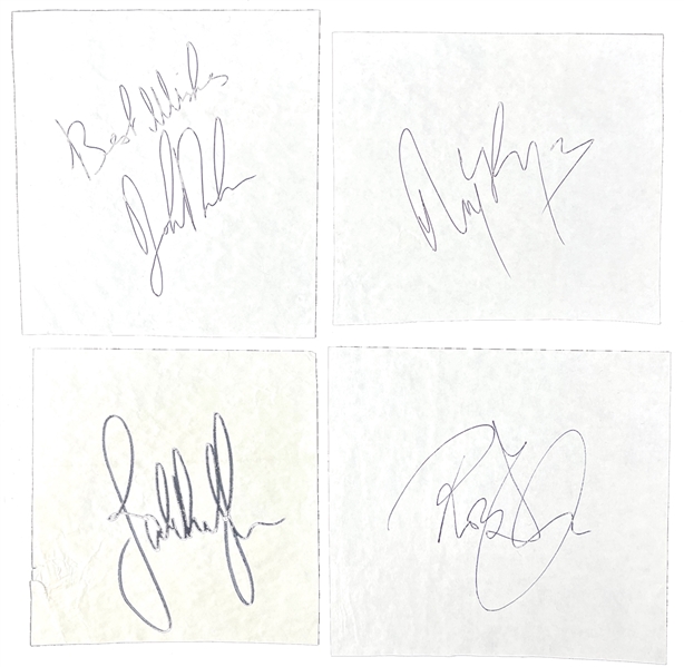 Led Zeppelin Set of 4 Signed Sheets with All 4 Original Members Including John Bonham (Epperson/REAL LOA)