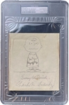 Charles M. Schulz Signed & Hand Drawn ULTRA-Detailed Charlie Brown Sketch! (PSA/DNA Encapsulated)