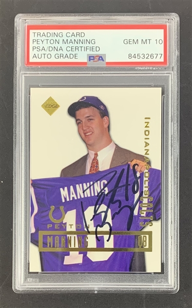 Peyton Manning Signed 1998 Collectors Edge Rookie Card with GEM MINT 10 Autograph (PSA/DNA Encapsulated)