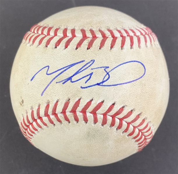 Mookie Betts 2021 Game Used & Signed OML Baseball :: Ball Pitched to Betts in Game! (PSA/DNA COA & MLB Authentication)