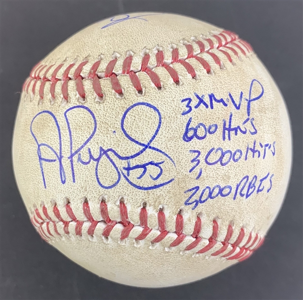 Angels Superstars: Albert Pujols & Mike Trout Signed Game Used Baseball :: 9-21-17 vs. Indians :: Pujols Hit for Double - Trout Scores! (PSA/DNA COA & MLB Holo)