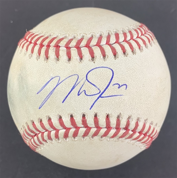 Mike Trout Game Used & Signed OML Baseball :: 7-29-2020 vs. Mariners :: Ball Pitched to Trout (PSA/DNA COA & MLB Authentication)