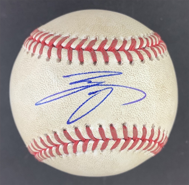 Shohei Ohtani Game Used & Signed OML Baseball :: Used 9-16-2021 & Pitched to Ohtani! (PSA/DNA & MLB Authentication)