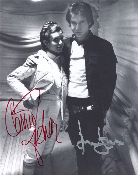 Star Wars: Harrison Ford & Carrie Fisher Signed 8” x 10” Photo from “The Empire Strikes Back” (Beckett/BAS Guaranteed)