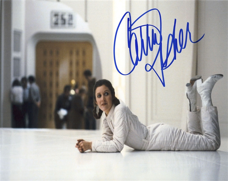 Star Wars: Carrie Fisher Signed 10” x 8” Photo from “The Empire Strikes Back” (Beckett/BAS Guaranteed)