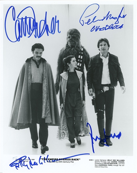 Star Wars: Fisher, Ford, Mayhew & Williams Signed 8” x 10” Promo Photo from “The Empire Strikes Back” (Beckett/BAS Guaranteed)