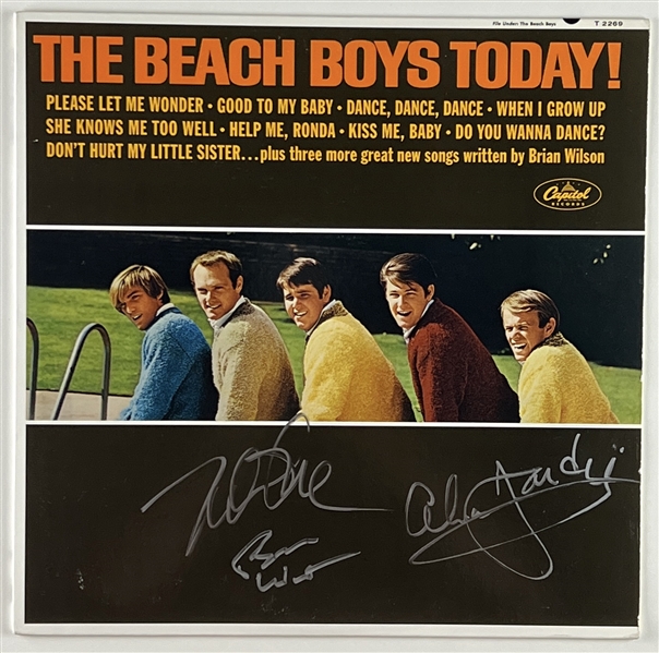 Beach Boys In-Person Group Signed “The Beach Boys Today!” Album Record (3 Sigs) (John Brennan Collection) (JSA Authentication)