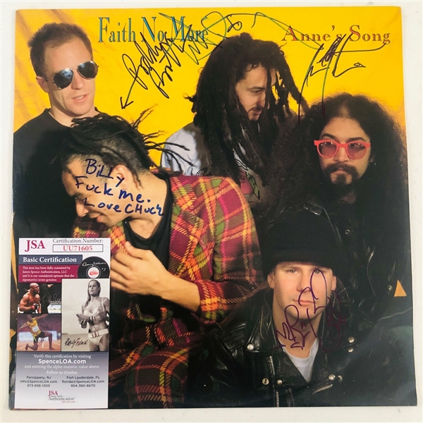 Faith No More Vintage In-Person Group Signed "Annes Song" 12” EP Record (5 Sigs) (John Brennan Collection) (JSA Authentication)