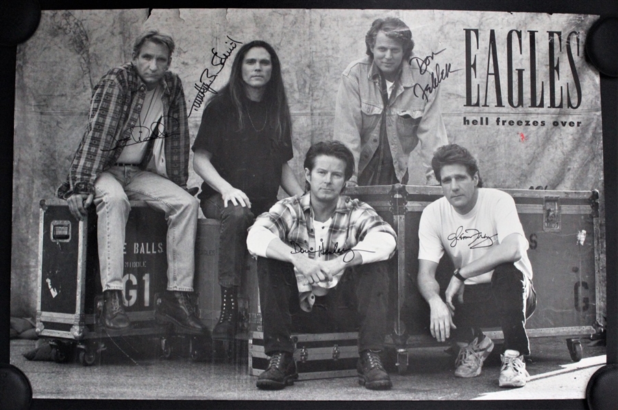 Eagles Group Signed 36” x 24” “Hell Freezes Over” Poster (5 Sigs) (ACOA Authentication) 