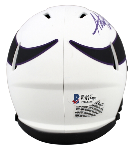 Adrian Peterson Signed Vikings Lunar Mini Helmet (BAS)