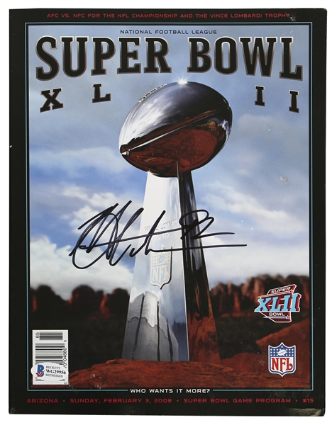 Michael Strahan Signed Super Bowl XLII Program (BAS)