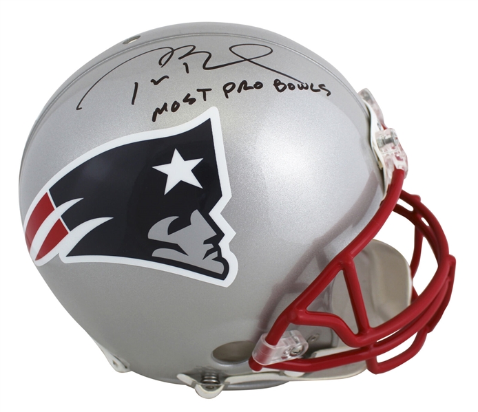 Tom Brady Signed New England Patriots Proline Model Helmet with Most Pro Bowls Inscription (TriStar)