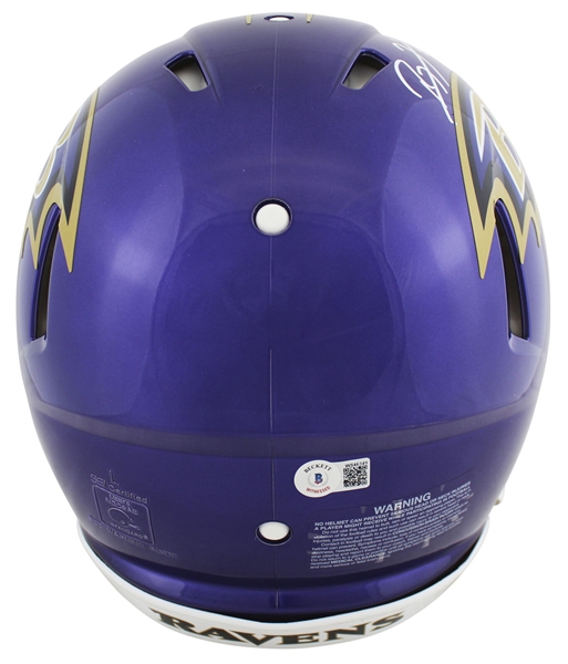 Ray Lewis Signed Baltimore Ravens Full Size PROLINE Flash Speed Helmet (Beckett/BAS Witnessed)