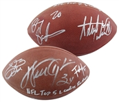 NFL All-Time Leading Rushers Multi Signed Football with Payton, Sanders, Smith, etc. (5 Sigs)(Beckett/BAS LOA)
