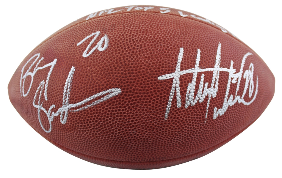 NFL All-Time Leading Rushers Multi Signed Football with Payton, Sanders, Smith, etc. (5 Sigs)(Beckett/BAS LOA)