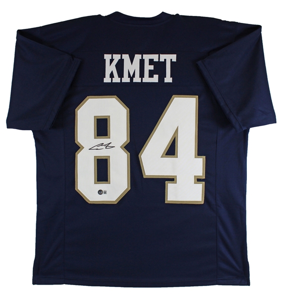 Cole Kmet Signed Notre Dame Style Football Jersey (Beckett/BAS Witnessed)