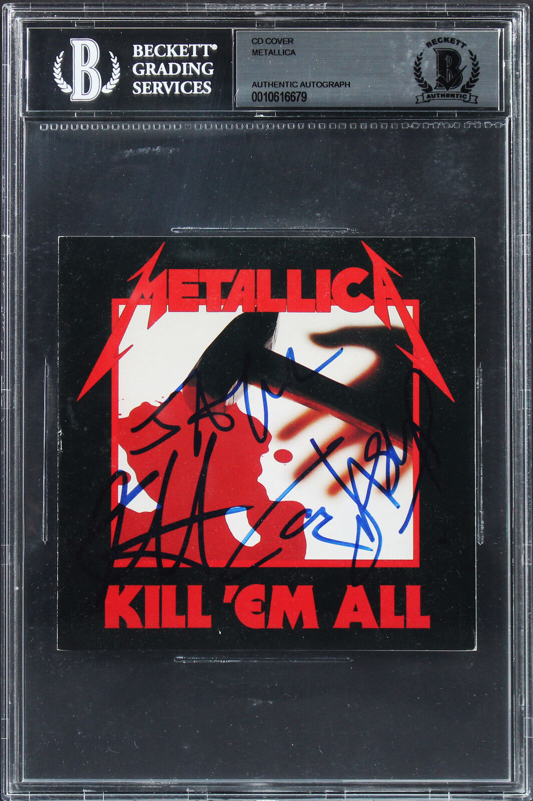 Lot Detail Metallica Group Signed Kill Em All CD Booklet Newsted Era Lineup Beckett BAS