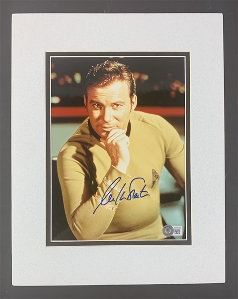 William Shatner Signed Star Trek Photo in 11" x 14" Matting (Beckett/BAS COA)(Steve Grad Autograph Collection)