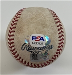 Mookie Betts Game Used & Signed OML Baseball :: 4-29-2022 vs. Tigers (PSA/DNA COA & MLB Authentication)
