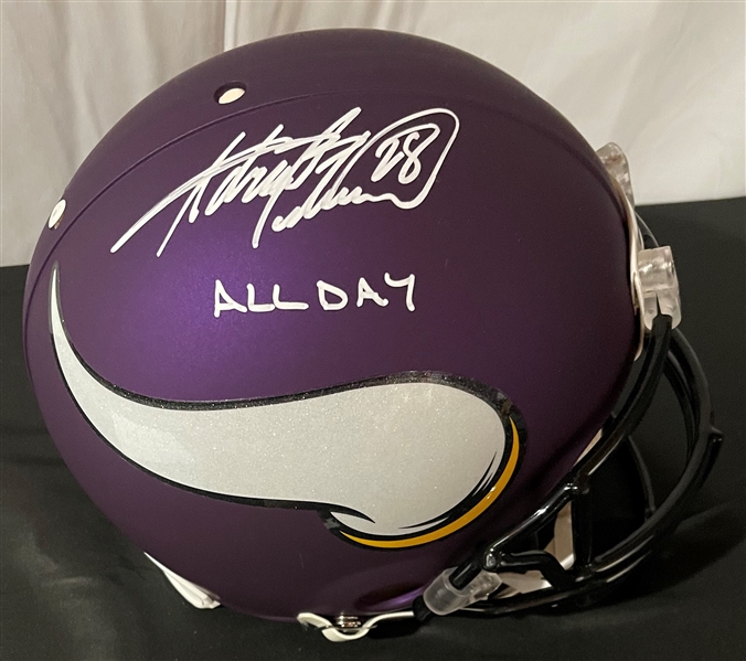 Adrian Peterson Signed & All Day Inscribed Proline Authentic Minnesota Vikings Helmet (JSA COA)