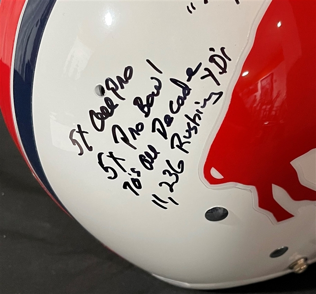 OJ Simpson Signed & Heavily Inscribed Full Sized Buffalo Bills Helmet (JSA COA)