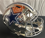 Michael Irvin Signed & Inscribed Chrome Cowboys Helmet with Amazing 23 Career Stats! (Beckett/BAS Witnessed)