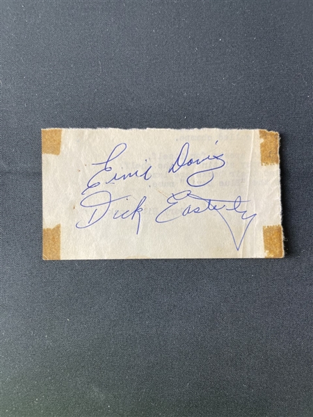 Ernie Davis & Dick Easterly Signed 2.5" x 4.25" Cut Segment (Third Party Guaranteed)