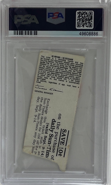 William The Fridge Perry 1985 NFL Debut Ticket Stub (PSA/DNA Encapsulated)