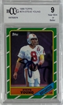 Steve Young Signed 1986 Topps Rookie Card #374 Graded NM 9! (Beckett/BAS Encapsulated)