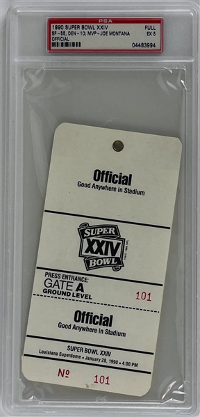 1990 Super Bowl XXIV 49ers VS. Broncos Game Ticket Graded EX 5 (PSA/DNA)