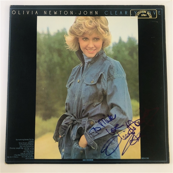 Olivia Newton-John In-Person Signed “Clearly Love” Album Record (John Brennan Collection) (JSA Authentication)