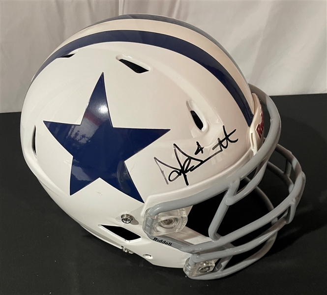Dak Prescott Signed & Game Issued Cowboys Helmet (JSA Witnessed)