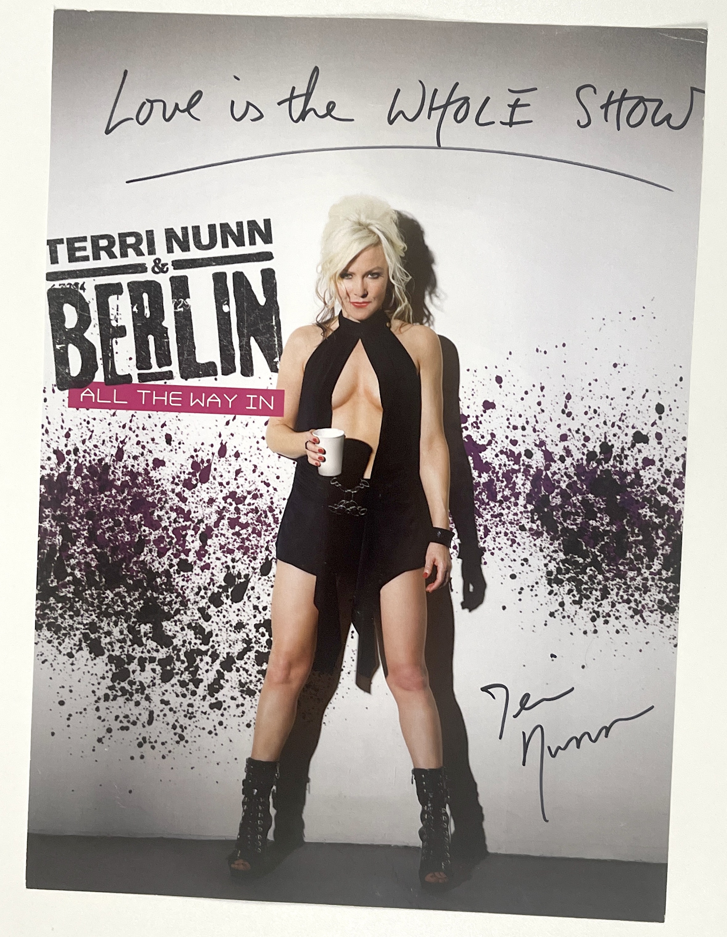 Lot Detail Terri Nunn “all The Way In” 11” X 15” Signed Mini Poster Third Party Guaranteed 