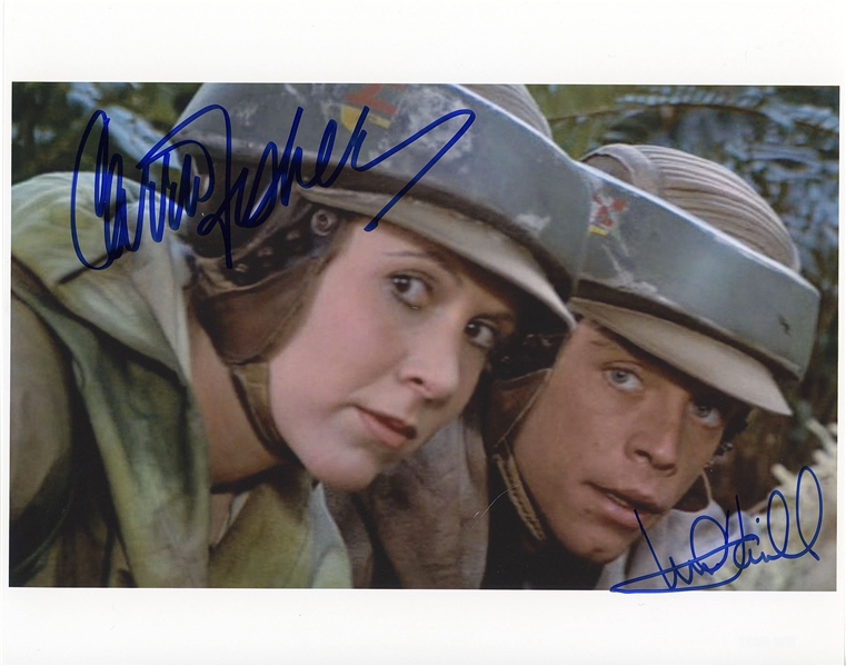 Lot Detail - Star Wars: Mark Hamill & Carrie Fisher Signed 10” X 8 ...