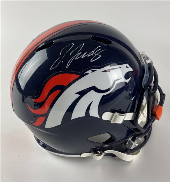 Jerry Jeudy Signed Denver Broncos Full Size Replica Speed Model Helmet (Beckett/BAS COA)
