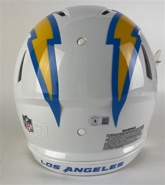 Justin Herbert Signed Charges Full Size Authentic Speed Proline Game Model Helmet (BAS COA)	