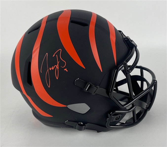 Joe Burrow Signed Bengals Full Size Speed Eclipse Replica Helmet	(Fanatics HOLO)