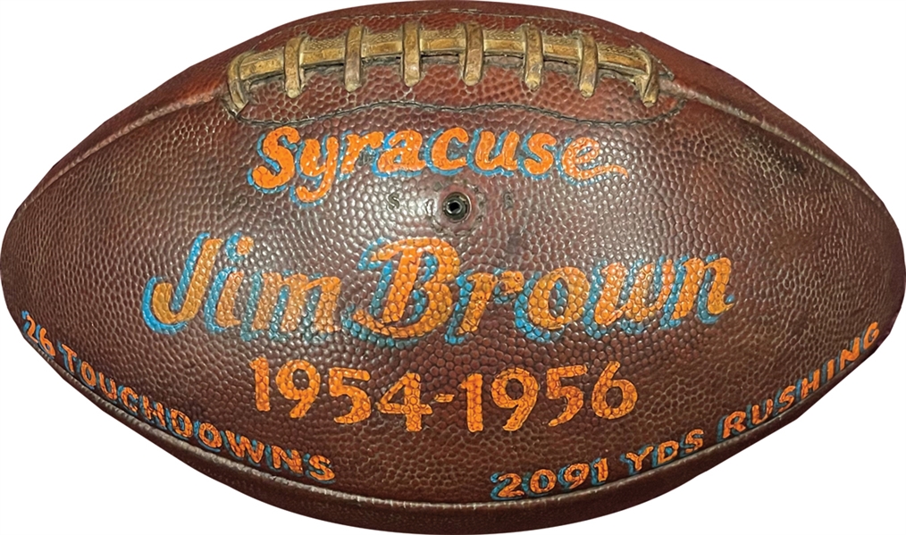Jim Brown Presentational Game Ball from His Final Game at Syracuse!