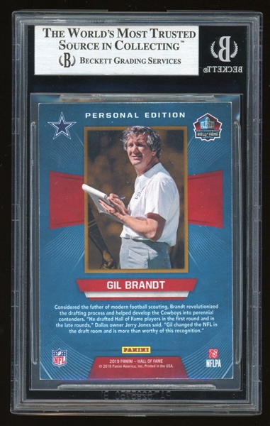 Cowboys Gil Brandt Signed & Inscribed 2019 Custom Panini Trading Card (Beckett/BAS Encapsulated)