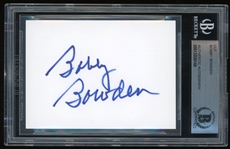 Lot of 2 Bobby Bowden Signed Cut & Business Card (Beckett/BAS Encapsulated)
