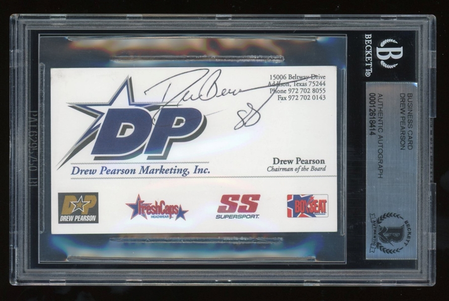 Drew Pearson Signed Business Card (Beckett/BAS Encapsulated)