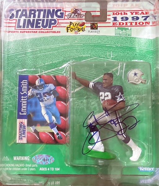 Emmitt Smith Signed 1997 Starting Lineup Collectible (Third Party Guaranteed)