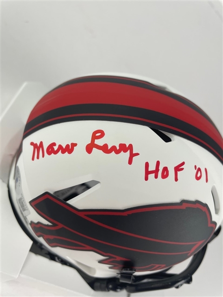 Marv Levy Signed & HOF Inscribed Bills Mini Helmet (Beckett/BAS)