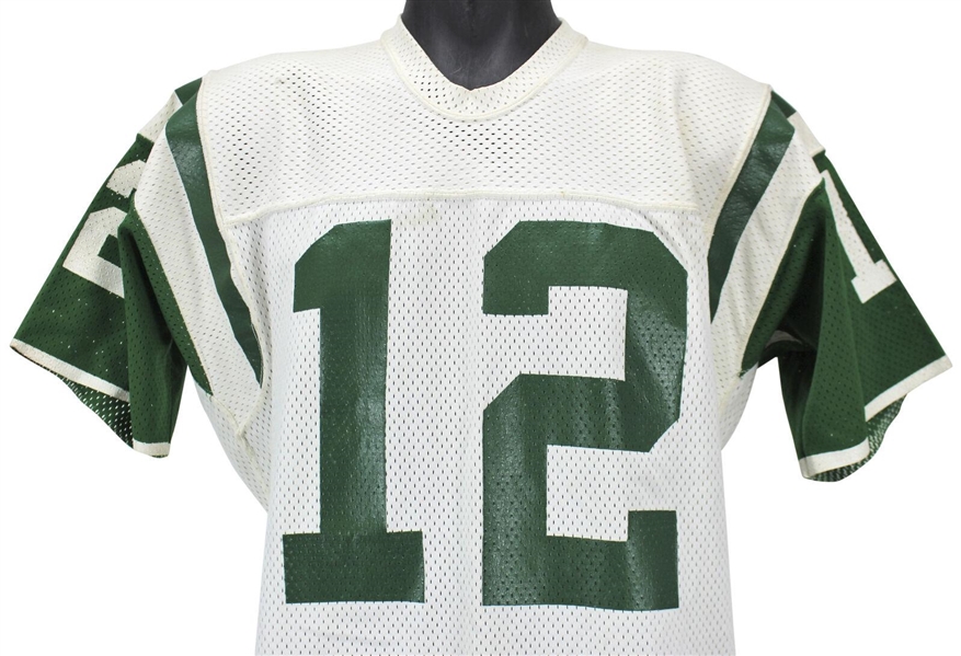 Joe Namath Incredible 1975-76 Practice Worn & Signed New York Jets Sand-Knit Uniform - MEARS Graded A-10!
