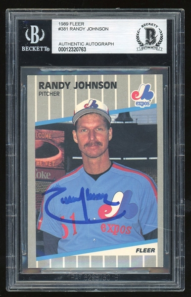 Randy Johnson Signed 1989 Fleer #381 Rookie Card (Beckett/BAS)