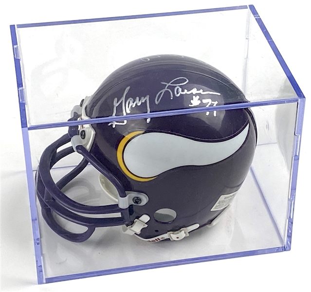 Minnesota Vikings ”Purple People Eaters” Multi-Signed Mini Helmet (3 Sigs) (Third Party)