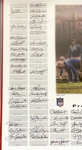 Raymond Berry’s Personally Owned Extensively Signed 2003 Hall of Fame Football Homecoming Print (107 Signatures) (JSA Auction Authentication) (Raymond Berry Provenance LOA) 