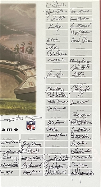 Raymond Berry’s Personally Owned Extensively Signed 2003 Hall of Fame Football Homecoming Print (107 Signatures) (JSA Auction Authentication) (Raymond Berry Provenance LOA) 